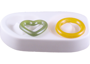 Heart and Circle Glass Links 